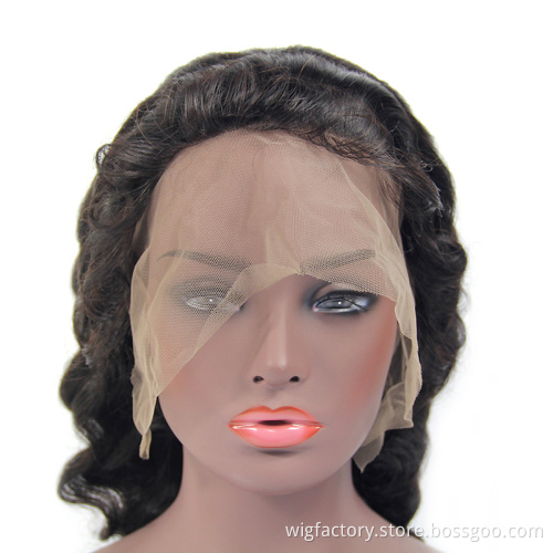 lovely curl mink brazilian hair loose wave wig, natural color loose style lace front wig wholesale,human hair wigs